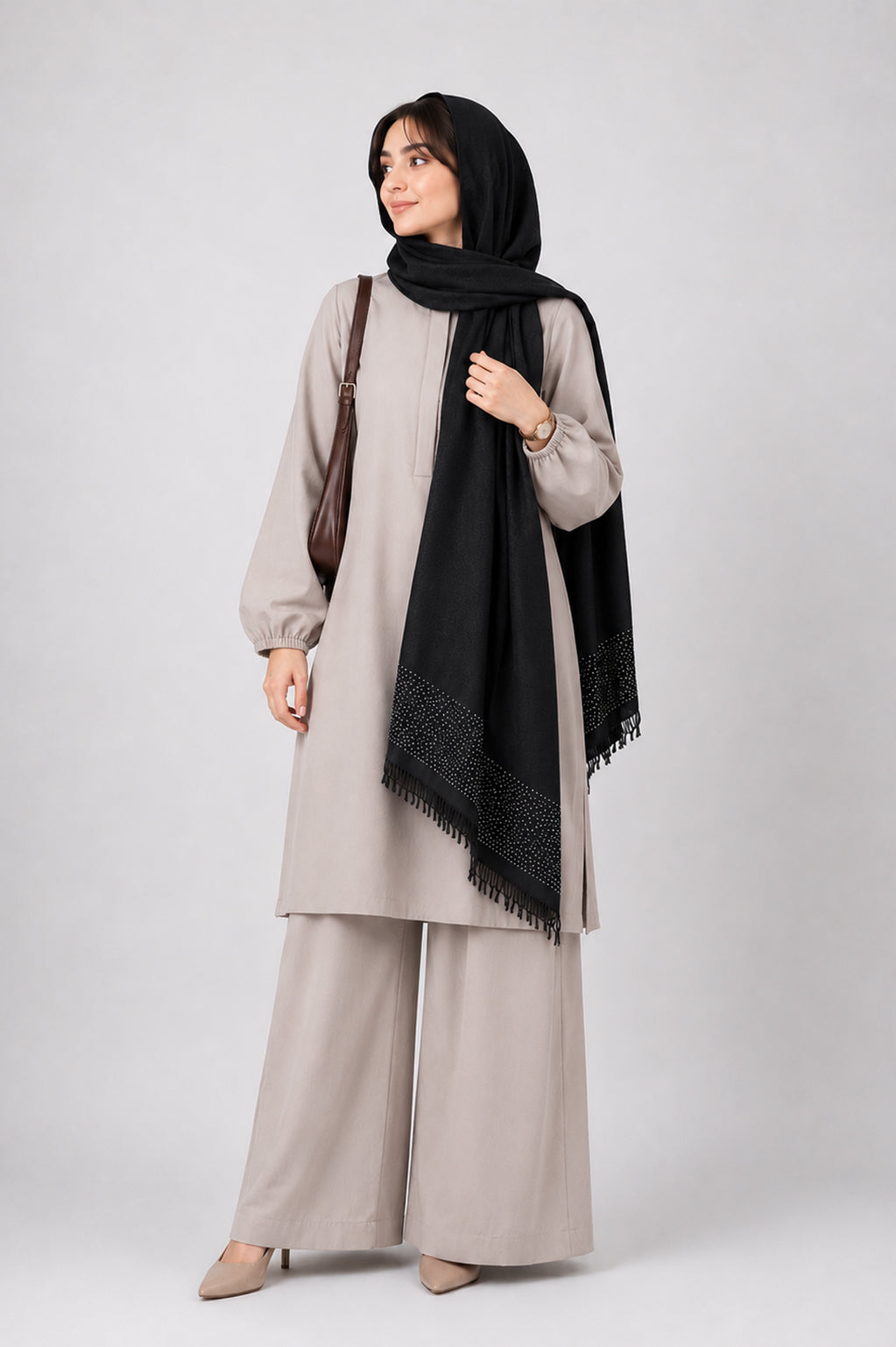 Midnight Crystal Premium Wool Stole