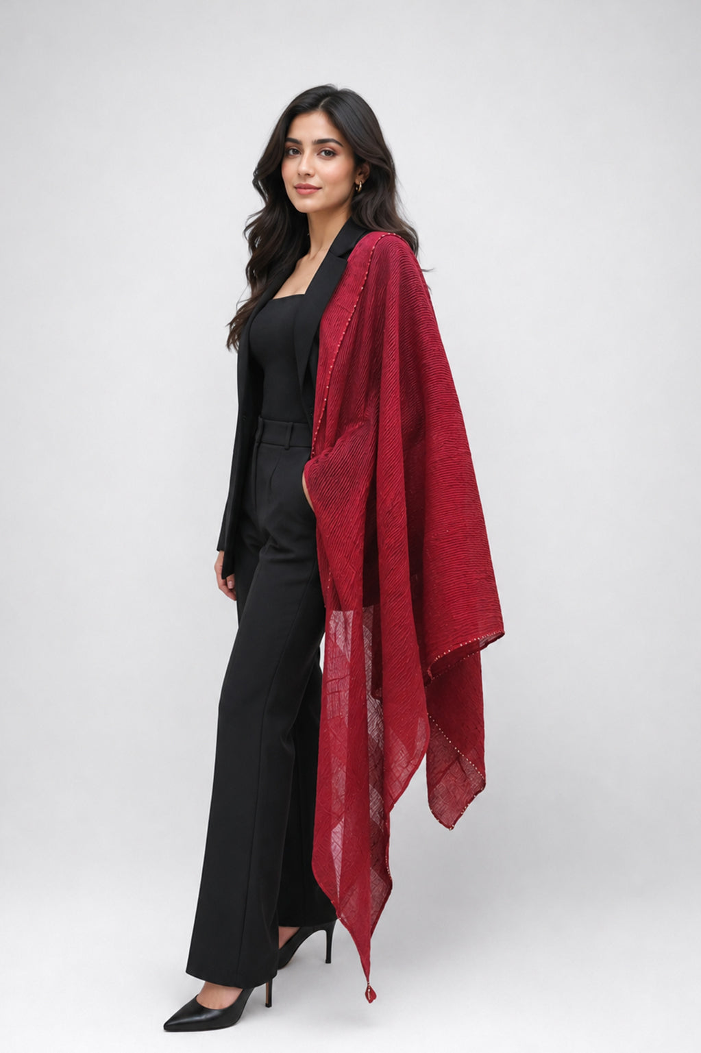Luxury Crinkle-Tilla Chiffon Stole