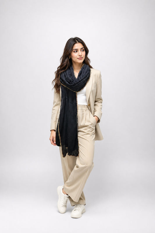 Luxury Crinkle-Chiffon Stole