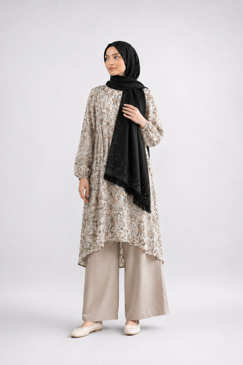 Midnight Crystal Premium Wool Stole