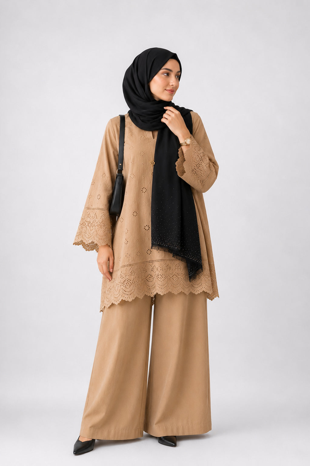 Midnight Crystal Premium Wool Stole