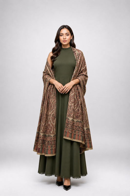 Premium Kani Shawl with Kashmiri Floral Motifs