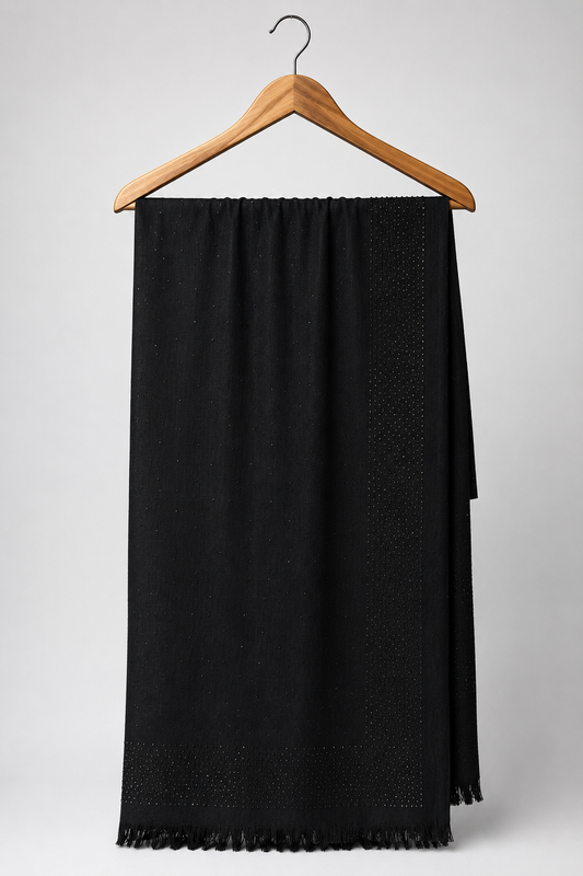 Midnight Crystal Premium Wool Stole