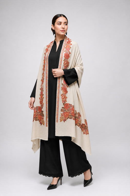 Premium Kani Shawl with Kashmiri Floral Motifs