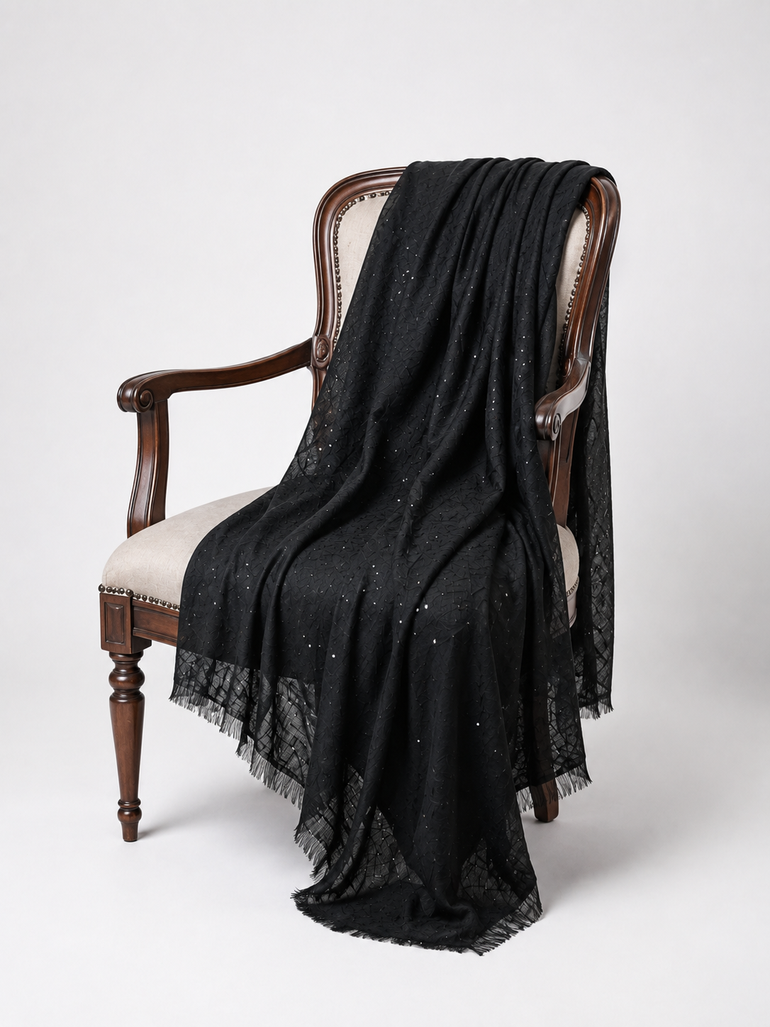 Midnight Crystal Premium Wool Stole
