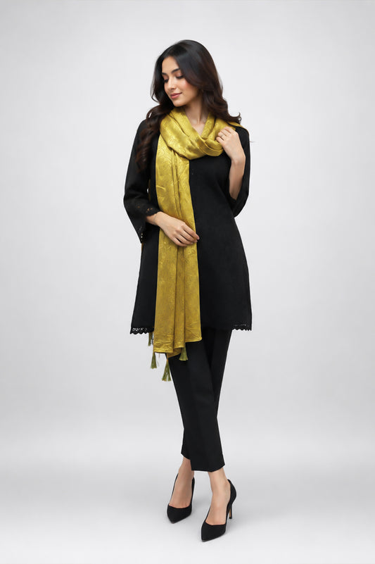 Classic Jacquard Linen Stole